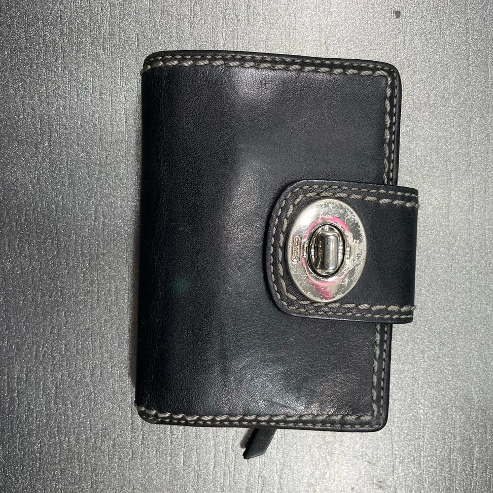 Coach black leather wallet